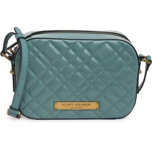 Kurt Geiger Teal Quilted Crossbody Bag Brixton camera bag